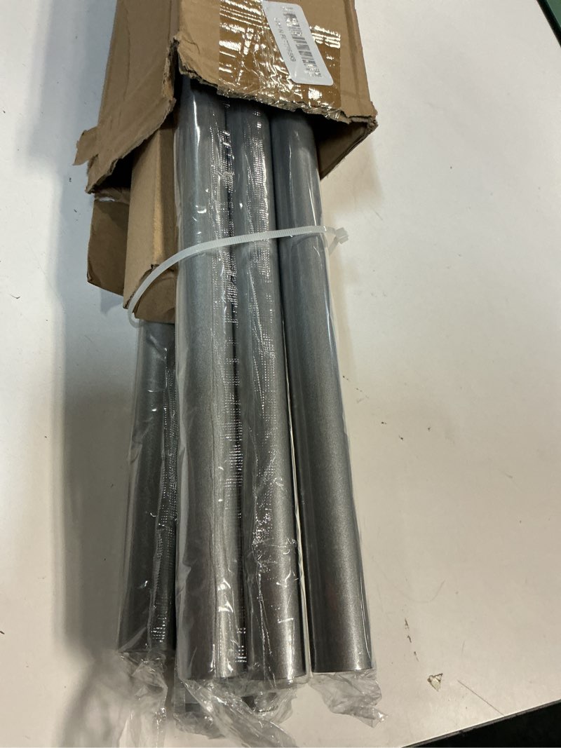 Condition photo showing Good Condition for portres silver heavy duty curtain rods for windows 66 to 120 inches adjustable length 1" diameter curtain rod with modern decorative finials for outdoor farmhouse bedroom kitchen living room