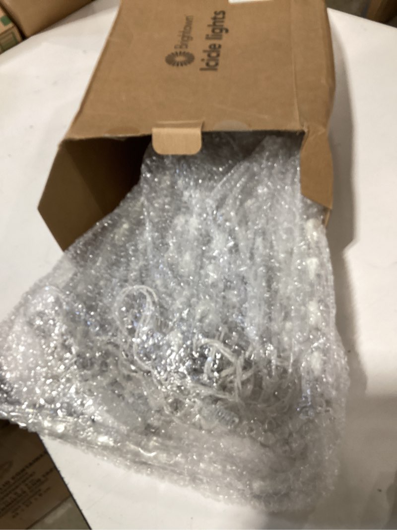 Condition photo showing New/Like New for icicle lights outdoor with remote, 30ft 150 led 30 tubes connectable ice shape hanging christmas lights for tree patio roof holiday decor, multicolor multicolor 30 tubes