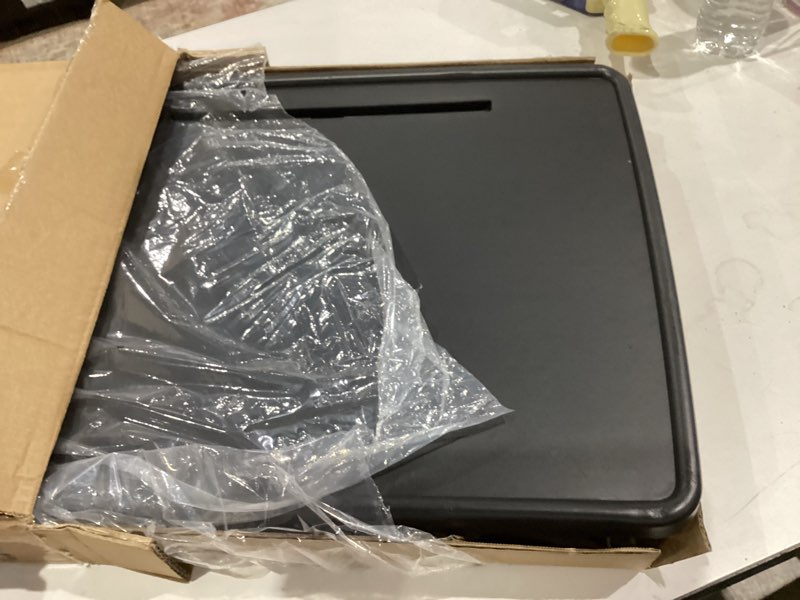 Condition photo showing Good Condition for XL Adjustable Folding TV Tray Table, Larger TV Dinner HDPE Plastic Tray Table for for Eating, Adjustable Folding Laptop Table, TV Tray for Laptop, Eating, Drawing, Snacks, etc, Black XL-Large