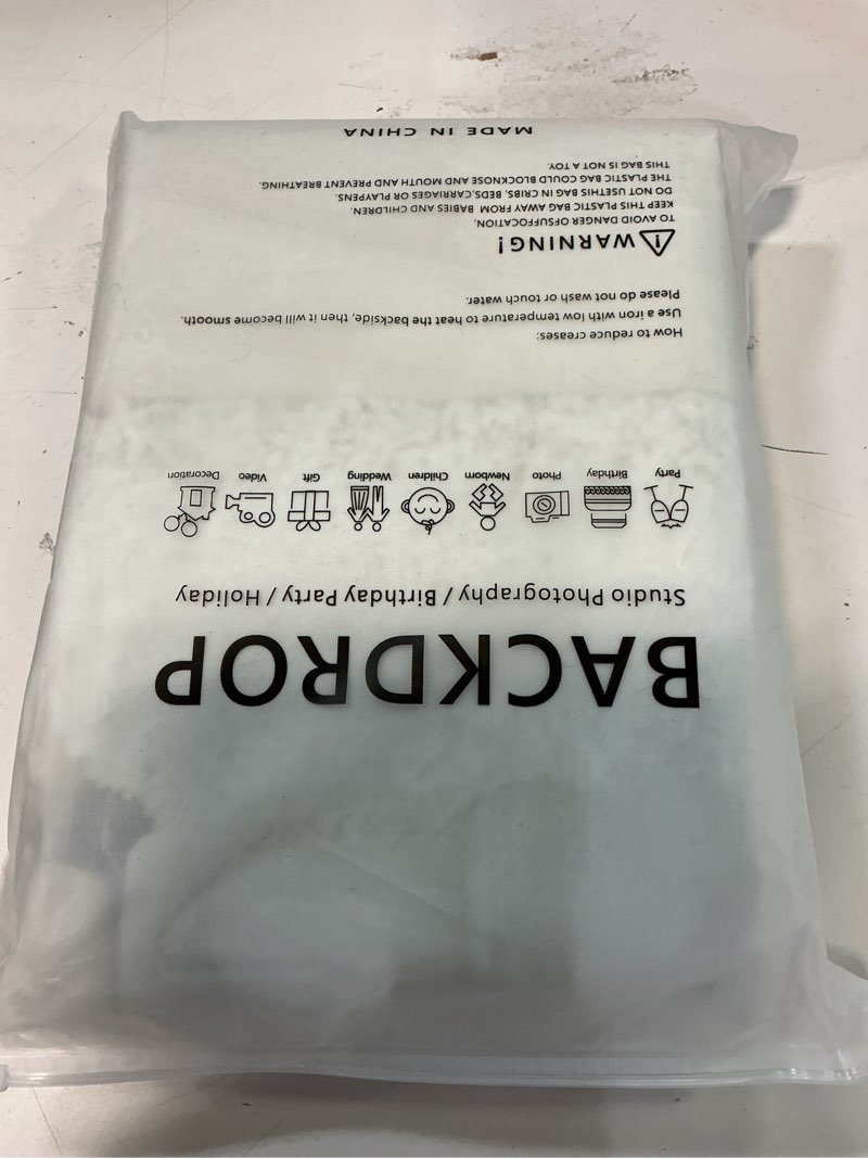 Condition photo showing New/Like New for AIIKES 10x10FT Christmas Photography Backdrop Christmas Fireplace Backdrop Indoor White Theme Christmas Tree Gift Holiday Decoration Backdrop Family Gathering Party Backdrops Studio Props 12-625