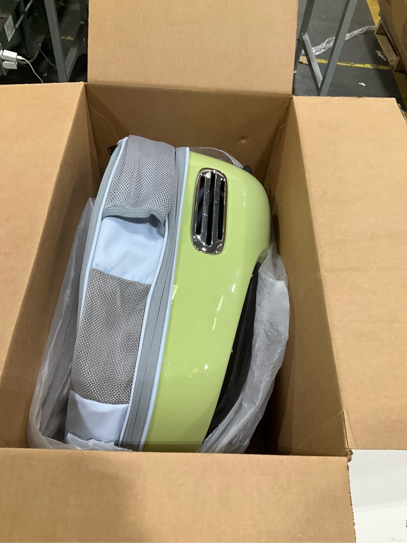 Condition photo showing Good Condition for petkit cat backpack carrier with inbuilt fan & light, airline-approved pet backpack bubble for kitty small dog, detachable dog backpack with padded strap for travel, hiking, walking & outdoor green