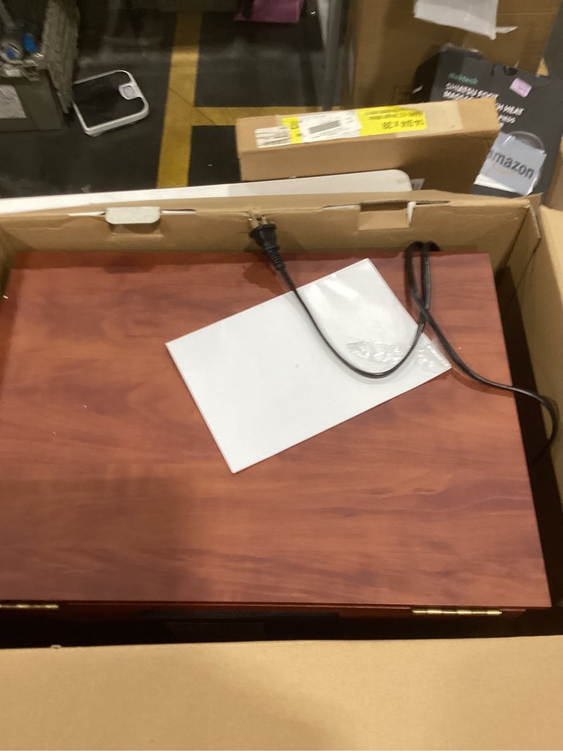 Condition photo showing Good Condition for victrola the quincy 6-in-1 bluetooth record player & multimedia center with built-in speakers – 3-speed turntable, cd & cassette player, am/fm radio, wireless music streaming (mahogony) mahogany record player
