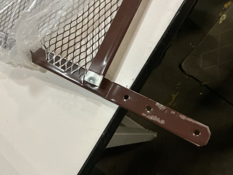 Condition photo showing As Is for saint-gobain adfors brown screen & storm door grille, 24 inches x 34 inches - durable door grille for added protection, pet-friendly - brown