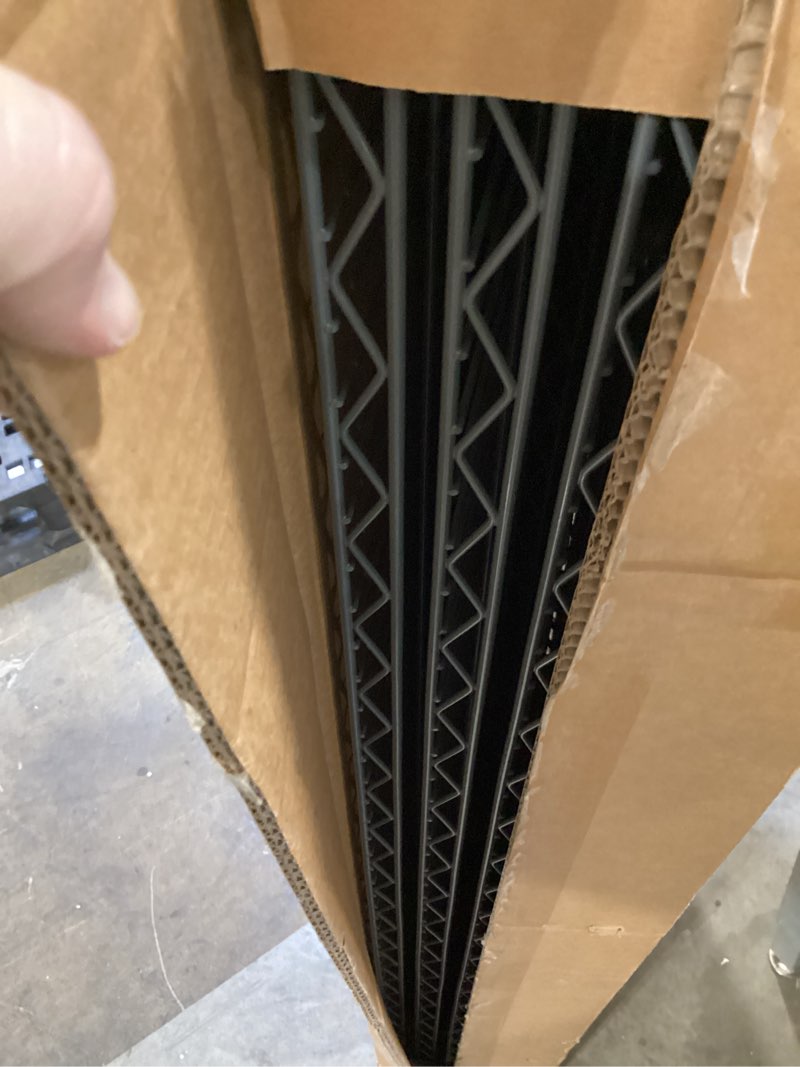 Condition photo showing item condition for Land Guard 5 Tier Storage Racks and Shelving - 48" L x 20" W x 72" H Heavy Steel Material Pantry Shelves - Each Unit Loads 350 Pounds Wire Shelf, Suitable for Warehouses, Closets, Kitchens… Grey 48"D x 20"W x 72"H