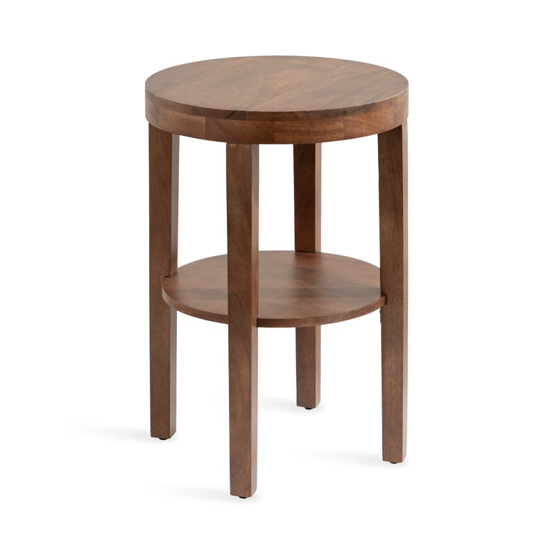 ardentown solid wood end table latitude run color: dark brown wood
