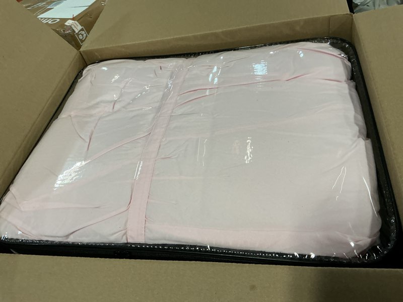 Condition photo showing Good Condition for juicy couture ribbon ruched 2 piece twin/twin xl comforter set, pink marshmellow bedding ensemble twin/twin xl pink marshmallow
