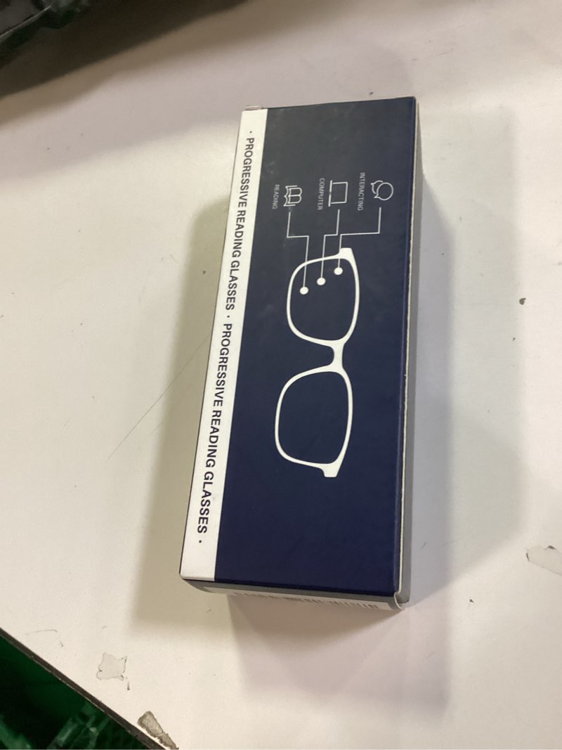 Condition photo showing New/Like New for EASY READ TR90 Progressive Multifocal Reading Glasses for Men,Rectangular Blue Light Blocking Readers with Spring Hinge Black 2.0 x