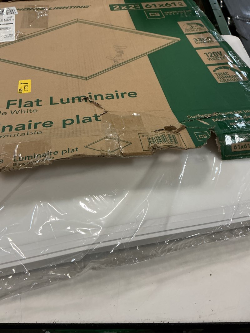 Condition photo showing Good Condition for lithonia lighting cpanl 2x2 33lm sww7 120 td dcmk 2 ft. x 2 ft. ll cpanl led flat panel with 3300 lumens and 3500 to 5000k switchable cct with direct ceiling mount bracket