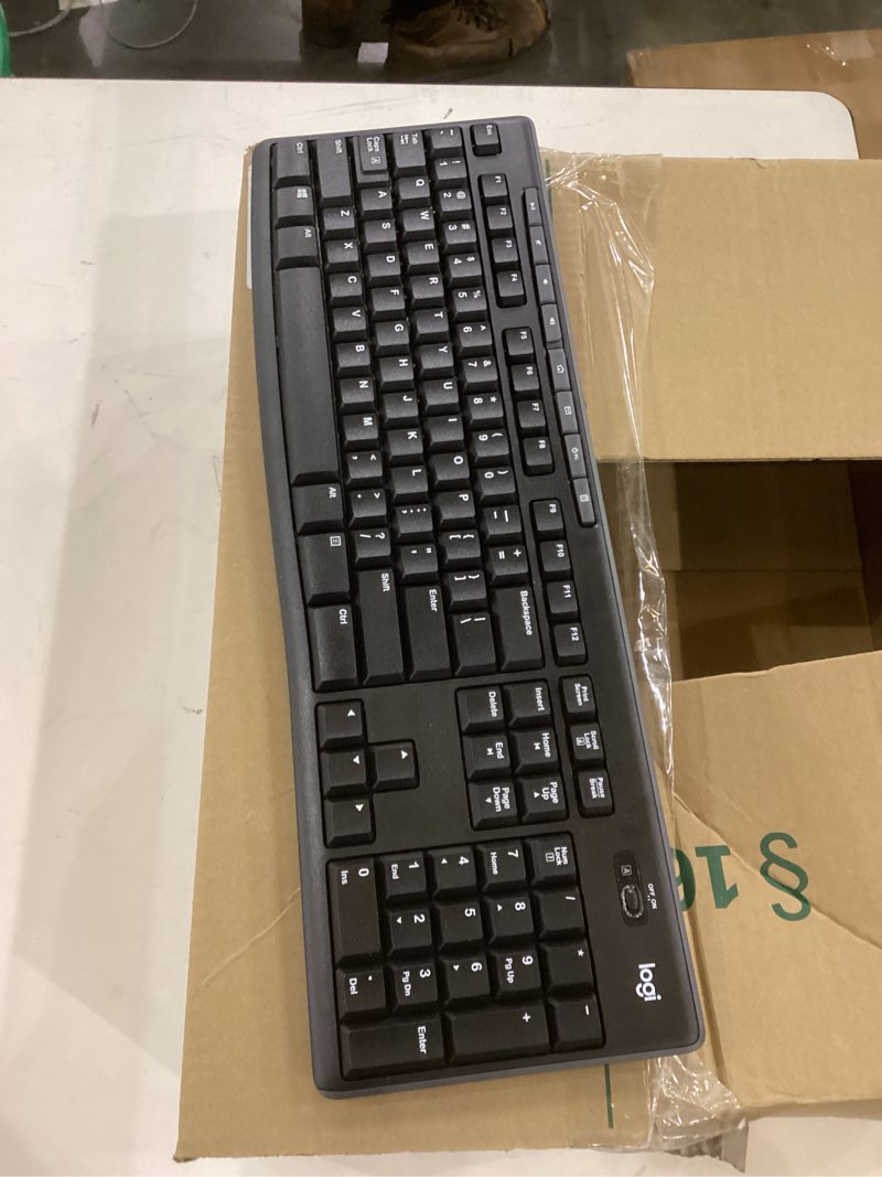 Condition photo showing As Is for Logitech MK270 Wireless Keyboard and Mouse Combo for Windows, 2.4 GHz, 8 Multimedia Keys, PC, Laptop, Wireless Keyboard Compact Mouse Combo - Black Black 1 Pack Combo