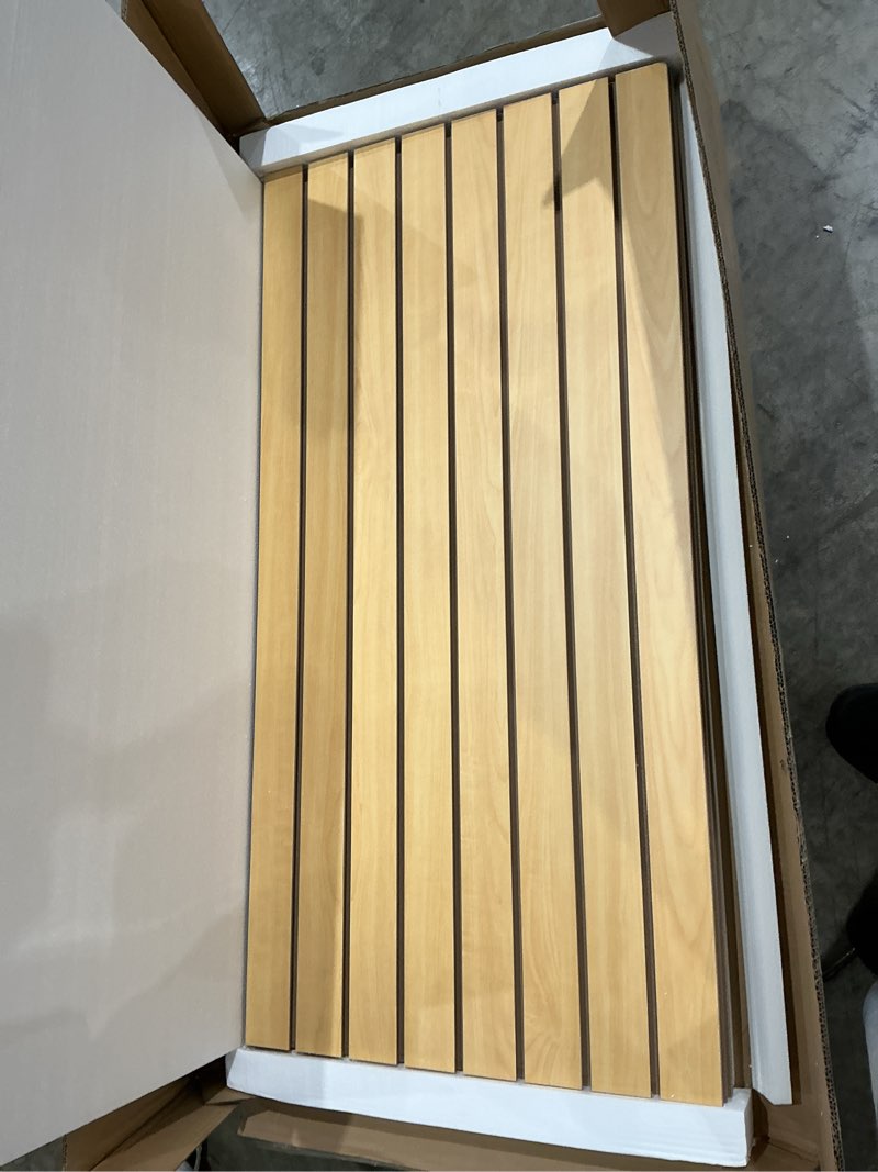 Condition photo showing Good Condition for sswbasics 4 ft x 2 ft horizontal maple slatwall easy organizer panels (24" h x 48" l) - pack of 2 - perfect for retail store, garage wall, and craft storage organization