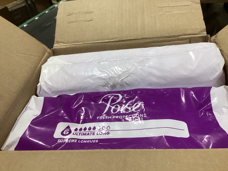Condition photo showing New/Like New for Poise Incontinence & Postpartum Pads for Bladder Leaks, 6 Drop Ultimate Absorbency, Long Length, 90 Count, Packaging May Vary Long 90