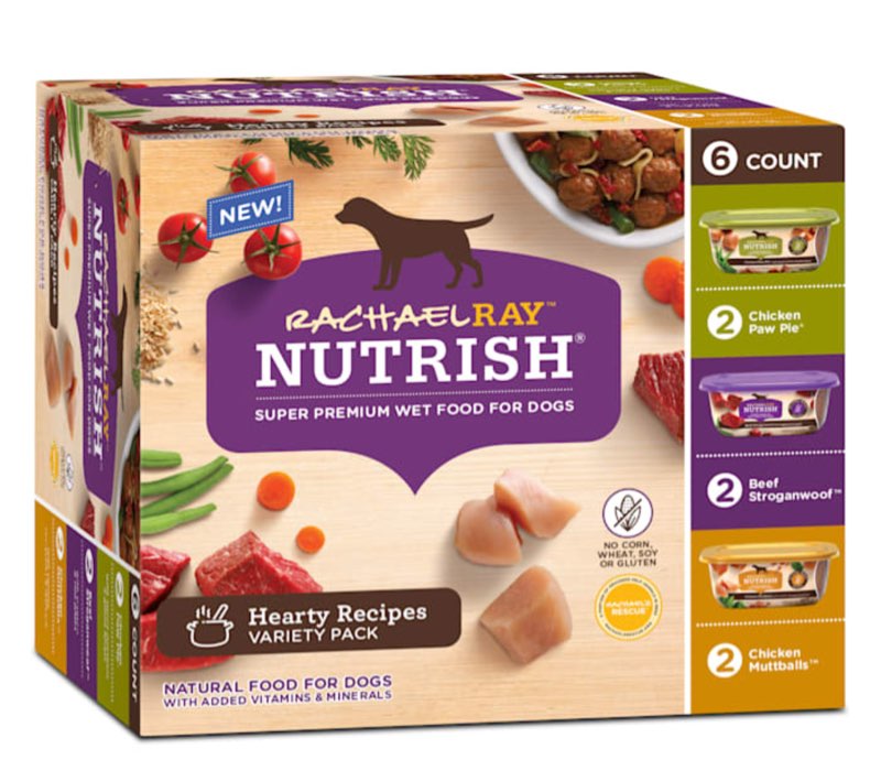 Rachael Ray Nutrish Hearty Recipes Chicken & Beef Variety Pack Wet Dog Food - 8oz/6ct(( Exp/Oct/22/2025))
