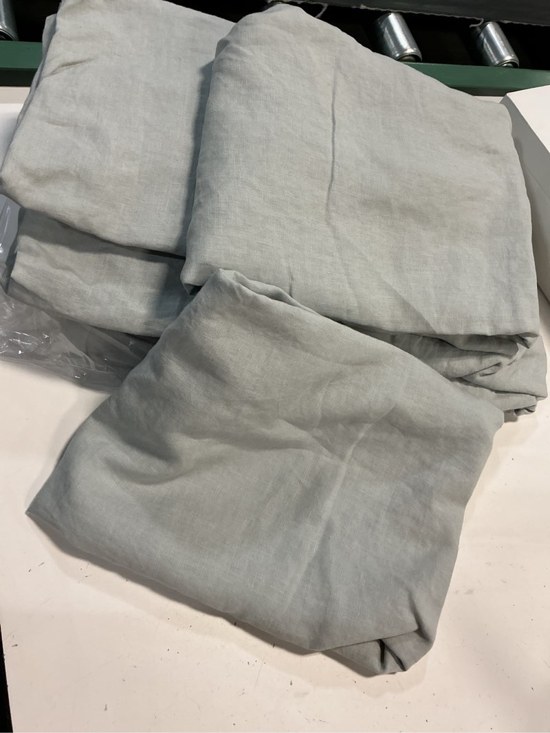 Condition photo showing Good Condition for european linen duvet cover set, king/cal king, mist