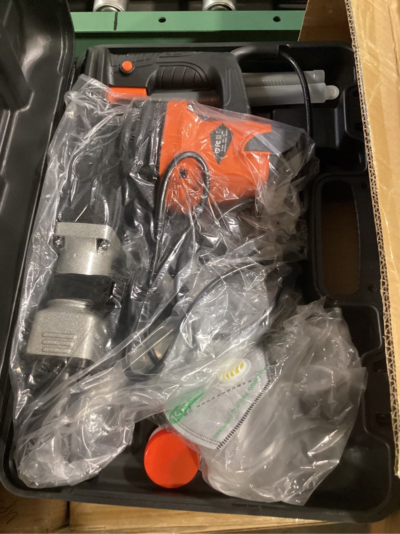 Condition photo showing New/Like New for vevor demolition jack hammer, max 1400w electric jackhammer heavy duty, 2900 bpm concrete breaker 2pcs chisels bits chipping w/case, gloves orange