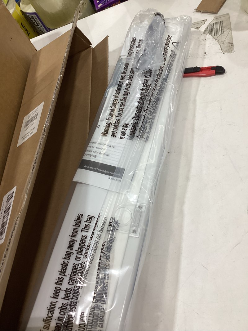 Condition photo showing Good Condition for LazBlinds No Tools No Drill Cordless Cellular Shades, Light Filtering Honeycomb Shades for Home, Thermal Insulation Blinds for Windows, 28" W x 64" H, White Light Filtering-white 28" W x 64" H