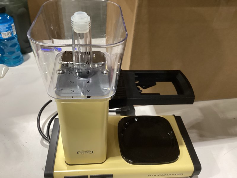 Condition photo showing As Is for Missing parts Technivorm Moccamaster 53927 KBGV 10-Cup Coffee Maker Butter Yellow, 40 Ounce, 1.25l 10-Cup Butter Yellow