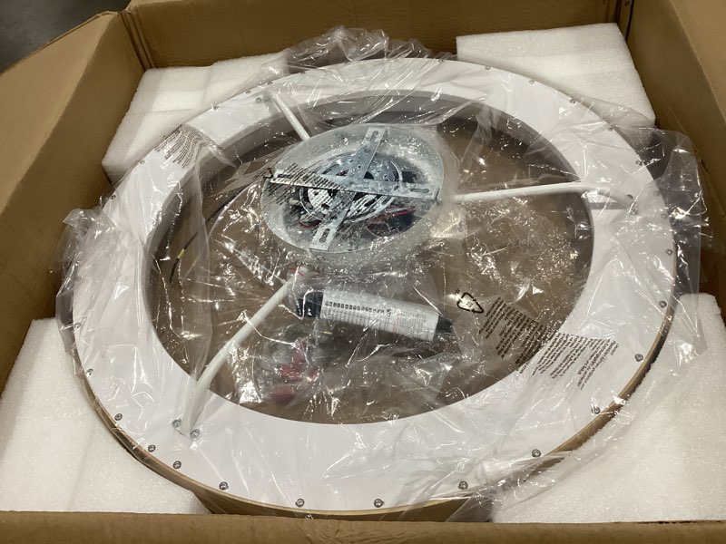 Condition photo showing Good Condition for 24'' ceiling fan with light fandelier flush mount low profile wood ceiling fan with dimmable led light 3 color 6 speeds 24 inch wood