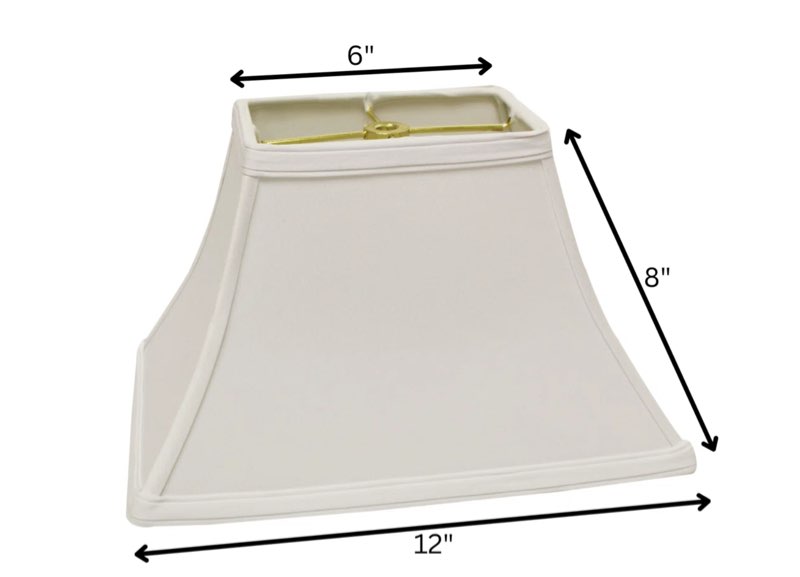8\" H White Rectangle Lampshade set of 2) 