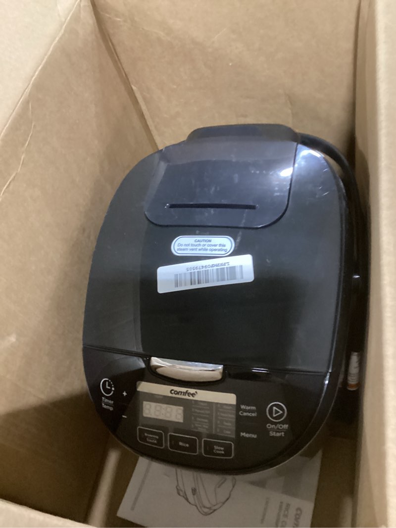 Condition photo showing As Is for COMFEE' Rice Cooker, Japanese Large Rice Cooker with Fuzzy Logic Technology, 11 Presets, 10 Cup Uncooked/20 Cup Cooked, Auto Keep Warm, 24-Hr Delay Timer 10 Cups_Newer