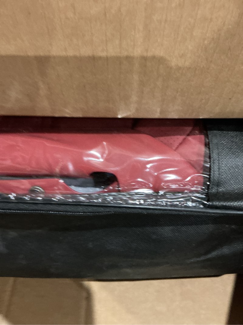 Condition photo showing As Is for coverado front and back seat covers, red seat cover for cars, luxury leather seat cover with lumbar support, waterproof car seat cushions car seat protectors universal fit for most cars suv trucks