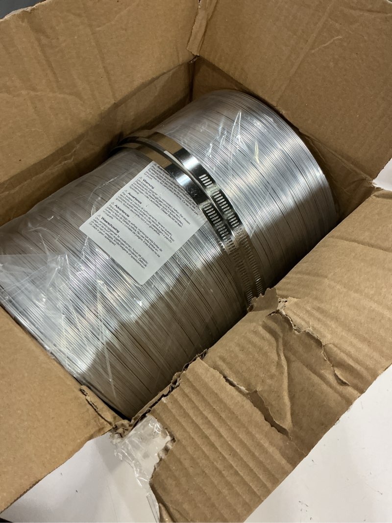 Condition photo showing New/Like New for vivosun 8 inch flexible aluminum ducting for hvac ventilation, 25 ft long air duct hose with 2 clamps, multi-layer dryer vent duct for heating cooling ventilation and exhaust 8" x 25ft silver