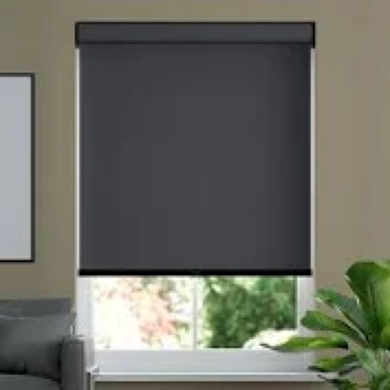 SEEYE Cordless Roller Shades for Windows, 100% Blackout Window Blinds for Privacy & UV Protection, P