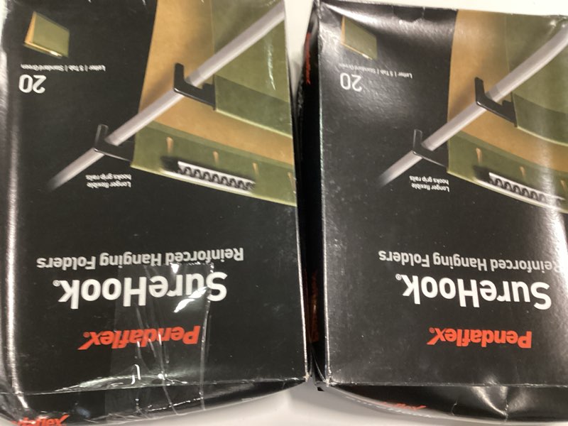 Condition photo showing New/Like New for Pendaflex SureHook Hanging File Folder  Letter Size  1/5 Cut Tabs  Green  Pack of 20 pack of 2