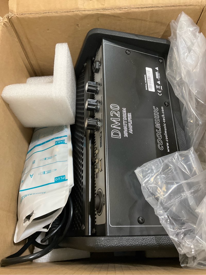 Condition photo showing As Is for Coolmusic DM20 20W Bluetooth Personal Monitor Amplifier Electric Drum Amplifier Speaker,Keyboard Speaker with USB Interface(Including E-Drum Noise-Reduction Cable) (Black)