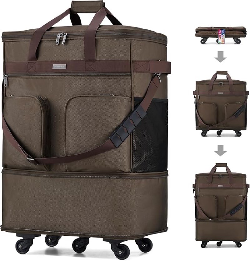 Hanke Expandable Collapsible Luggage with Wheels Suitcase, Rolling Travel Bag, Duffel Garment Tote B