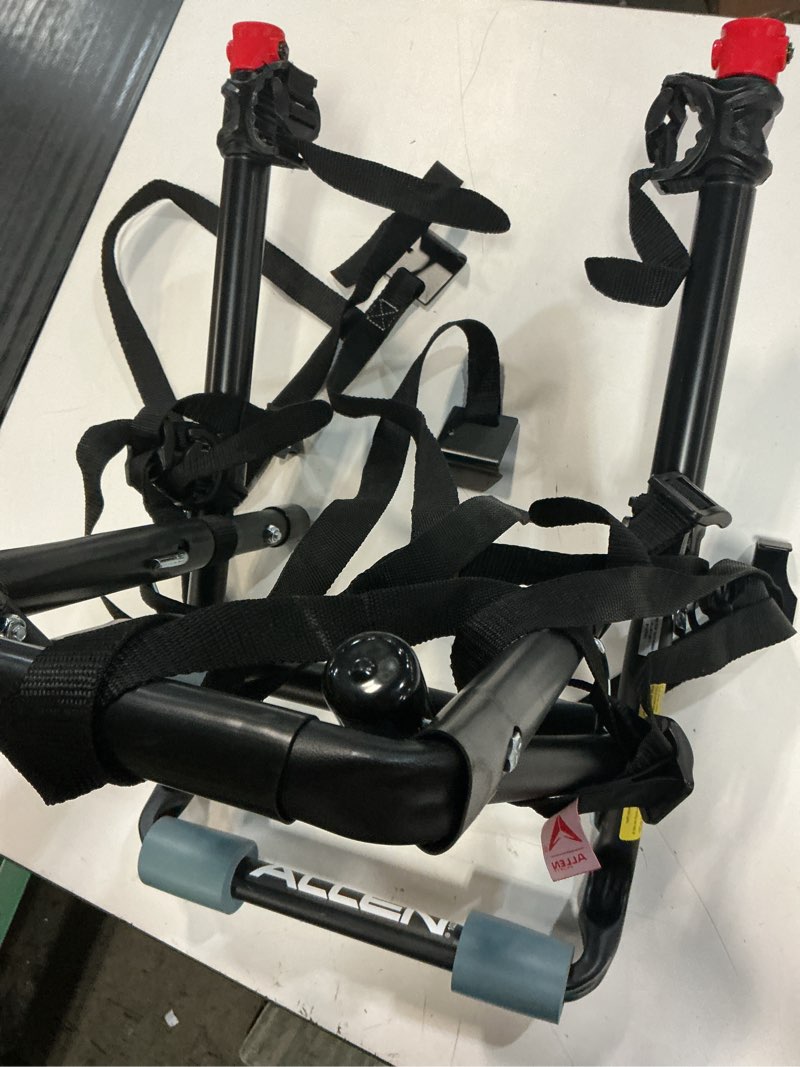 Condition photo showing As Is for allen sports deluxe 2-bike trunk mount bike rack, model 102dn, 35 lbs per bike capacity