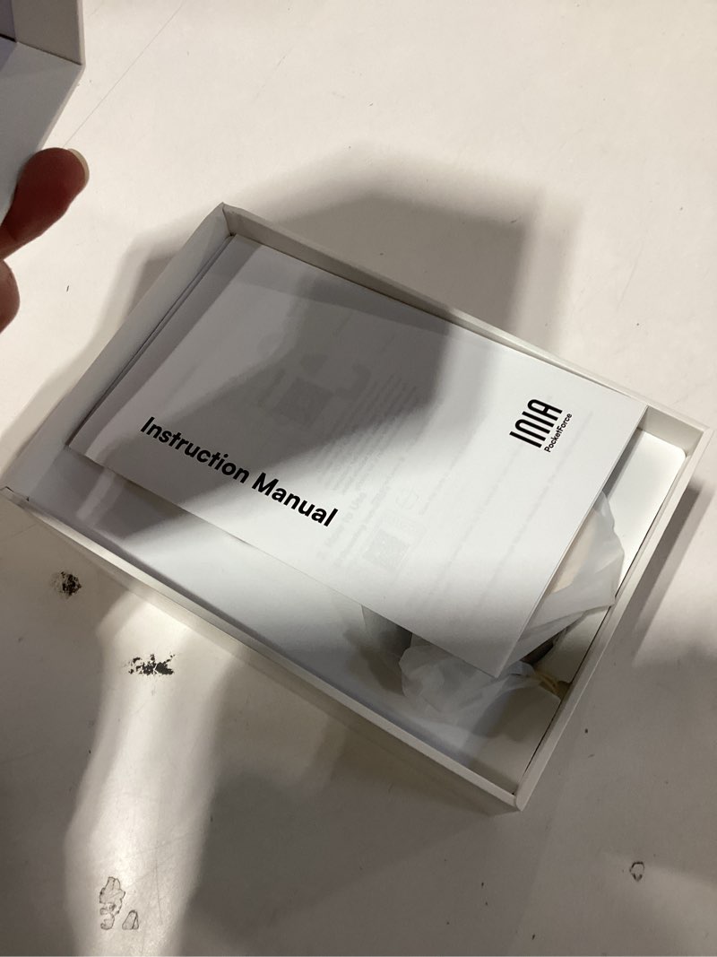 Condition photo showing New/Like New for INIA PocketForce Mini Massage Gun - 75% Smaller, High-Power Percussion for Full Body Relief, Portable Deep Tissue Massager Gun with Leather Case & 3 Heads for Travel & Office Use, Gifts for Men Women