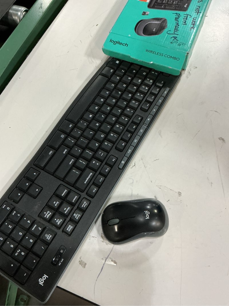 Condition photo showing As Is for logitech wireless keyboard and mouse