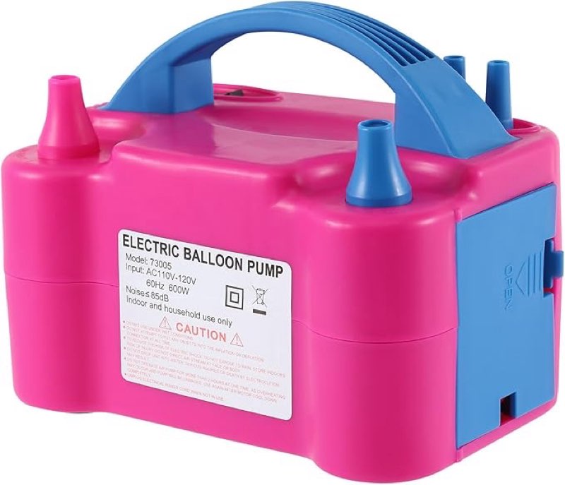 Electric Balloon Pump Model 73005 with 2 nozzles for Latex Balloons, Balloon Pump Inflator 600 W for Birthday Party Weddings Corporate Events Home Decoration