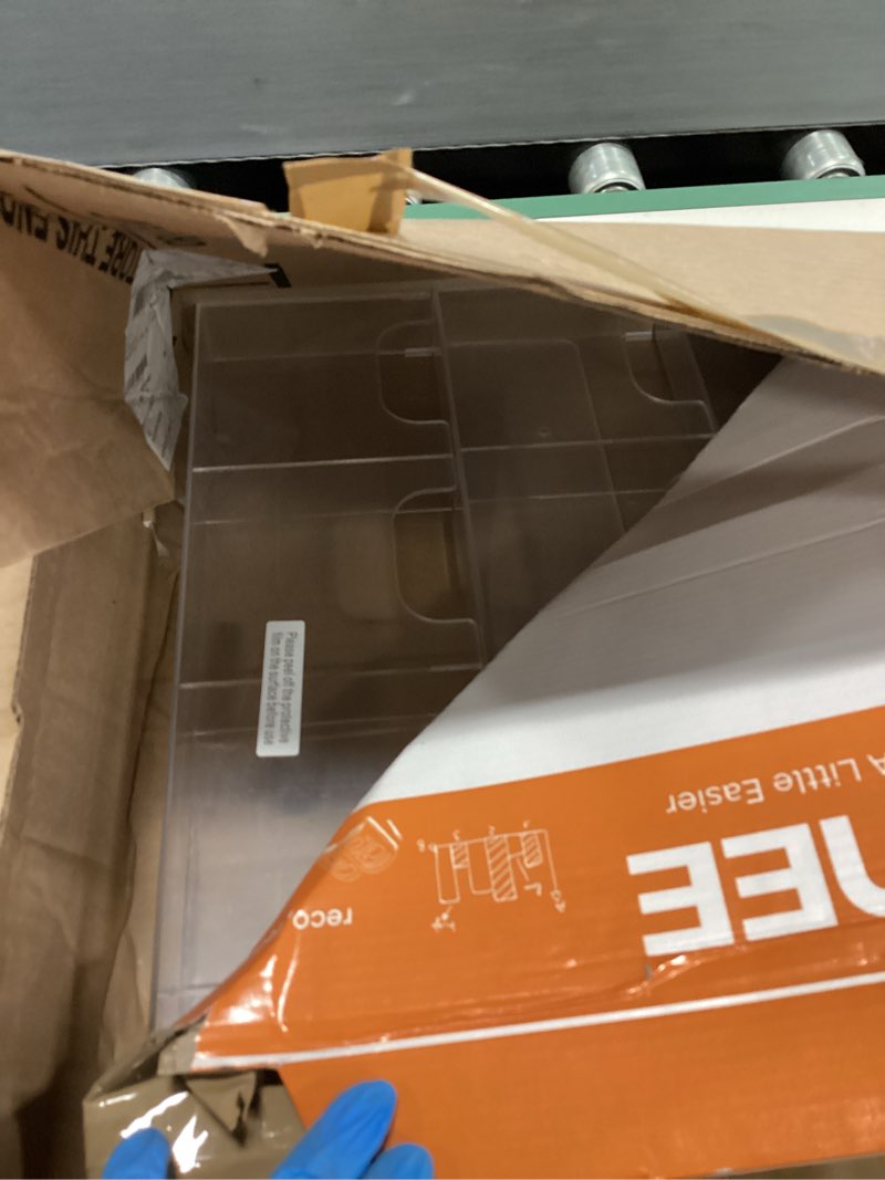 Condition photo showing Good Condition for Sherr 4 Pcs Acrylic Brochure Pamphlet Holder Wall Mount 2 Sizes 9 Pocket Fits for 8.5" x 11" and 4" x 9" Brochure Magazine Holder Literature Multi Slot Wall Mount Combo Display Clear Flyer