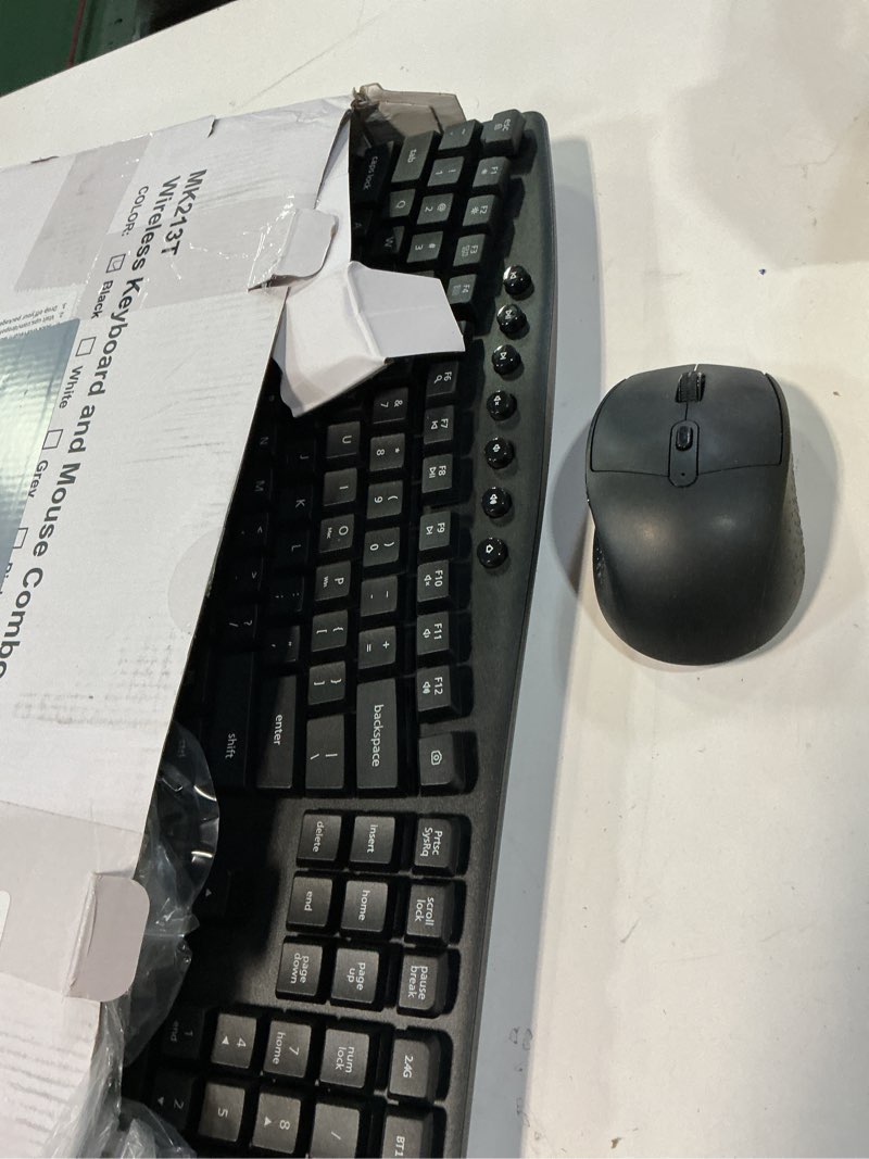 Condition photo showing Good Condition for ergonomic wireless keyboard mouse combo, edjo bluetooth/2.4g dual-mode connection, soft foam wrist rest, silent typing, waves key design and 3-level dpi adjustable wireless mouse for windows, mac os black