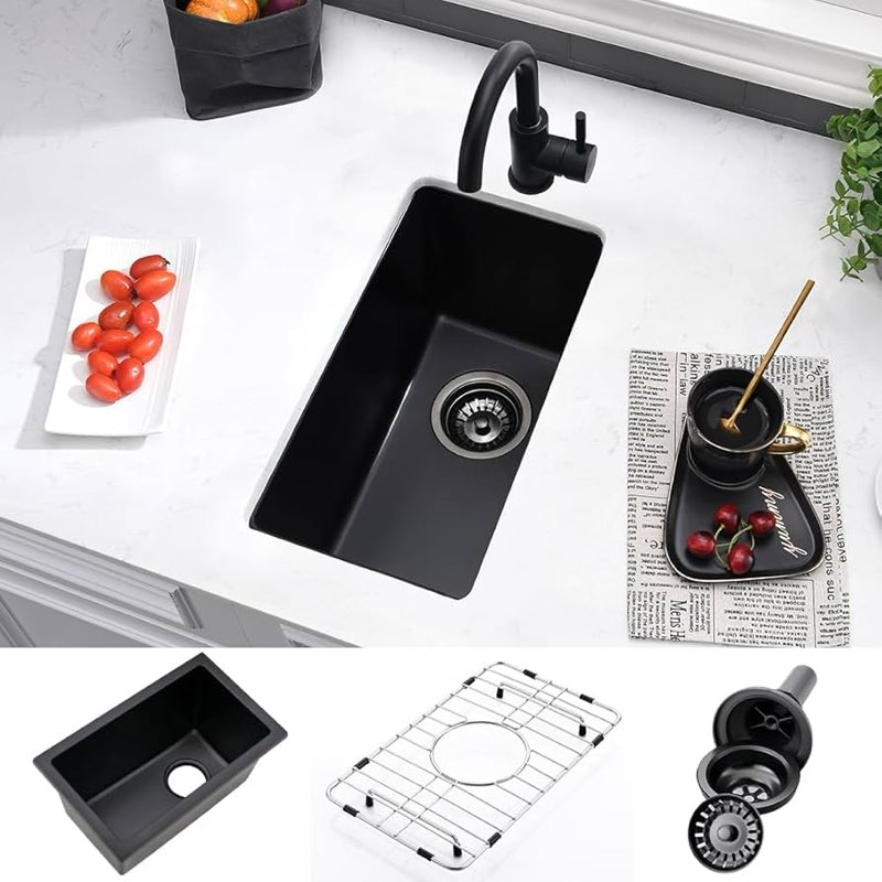 10 Inch Black Bar Sink Undermount-VASOYO 10x18 Undermount Wet Bar Sink Small Rv Kitchen Sinks 16 Gau