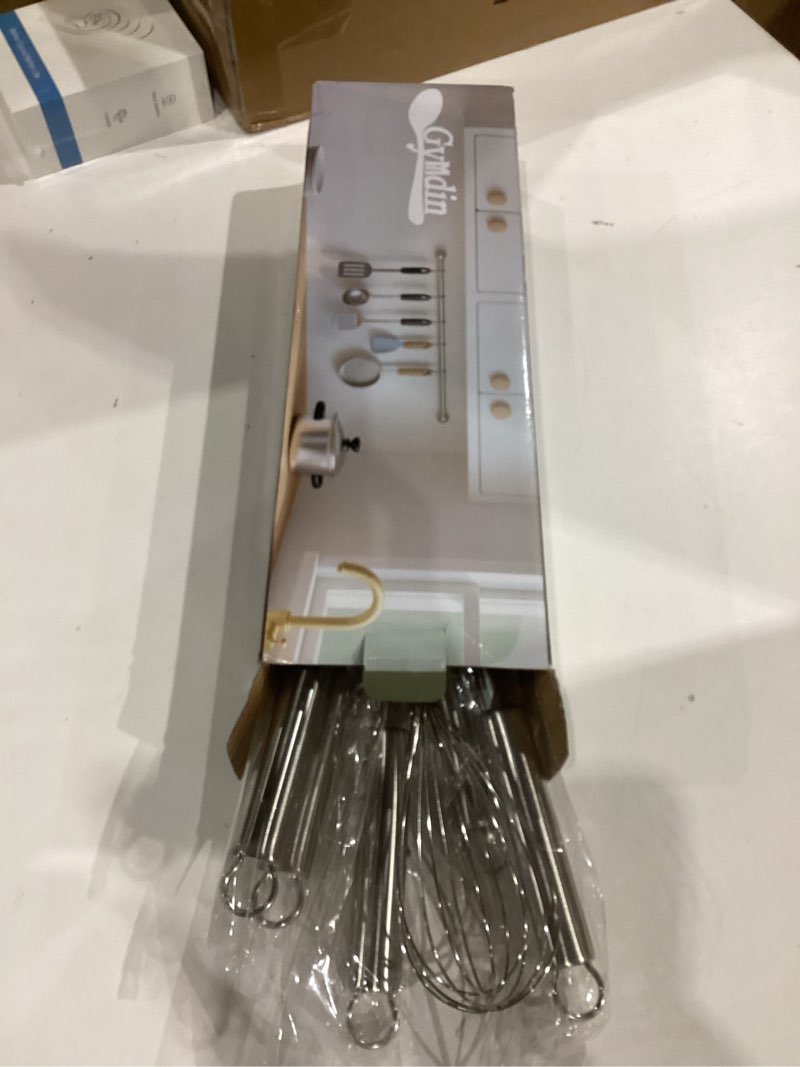 Condition photo showing Good Condition for 6-piece kitchen cooking utensils set, stainless steel kitchen utensils with suspendable handle, spatula, slotted turner, soup ladle, slotted spoon, whisk, pasta server, dishwasher safe 6pcs