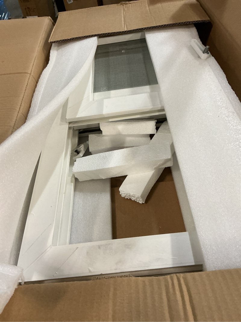 Condition photo showing Good Condition for NOOTA Vinyl Basement Window,32" x 14"(14"&16"&18"&20"), Basement Sliding Window with Double Glazing,Sliding Windows with Screen Windows?White? 32"×14"inch
