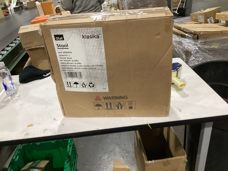 Condition photo showing As Is for KLASIKA Drafting Rolling Stool Adjustable Height with Foot Rest Breathable Seat Cushion Swivel Stool