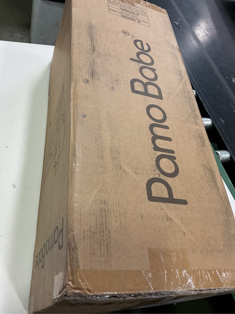 Condition photo showing New/Like New for Pamo Babe 1-Second Setup 3-in-1 Playard for Babies - Heavy-Duty Steel Frame for Safe Sleep Space, Portable Crib with Zip Door & Changing Table, Locking Wheels, Breathable Mesh Dark Grey Magic Fold