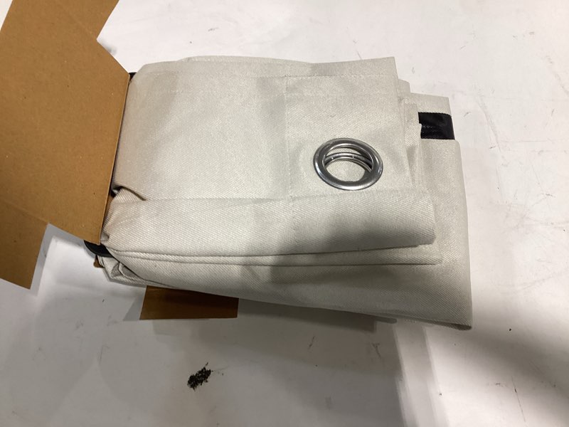 Condition photo showing Good Condition for mainstays beige solid blackout grommet curtain panel pair  set of 2  30  w x 84  l