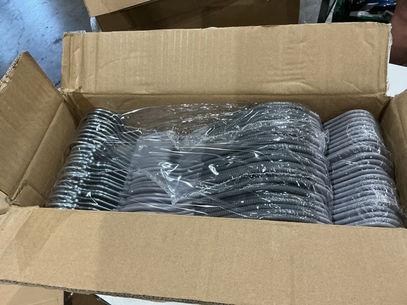Condition photo showing Good Condition for bagail plastic hangers 50 pack with non-slip design,0.2 inches thick, 360°swivel hook space saving organizer for bedroom closet,shirts,pants(grey- s shaped) gray