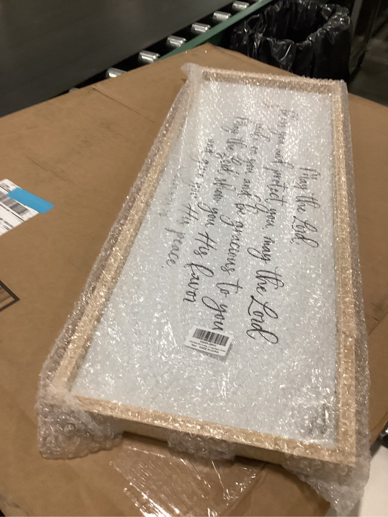 Condition photo showing Good Condition for FZMHASLWW Christian Wall Art Numbers 6:24-26 Bible Verse Decor May The Lord Bless You Sign 32"×12" Scripture Christ Prayer Plaque Religious Home Decor for Living Room Bedroom Wall Decor (Wood) 32"L x 12"W Numbers 6:24-26 Scripture(Wood)