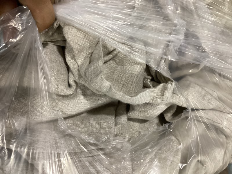 Condition photo showing Good Condition for linen sheet set tan beige quince king 