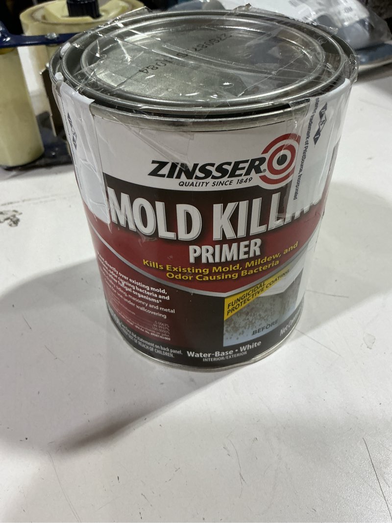 Condition photo showing As Is for qt Zinsser 276087 White Zinsser, Mold Killing Primer Water-Based Mold Killing Primer 32 Fl Oz (Pack of 1) White