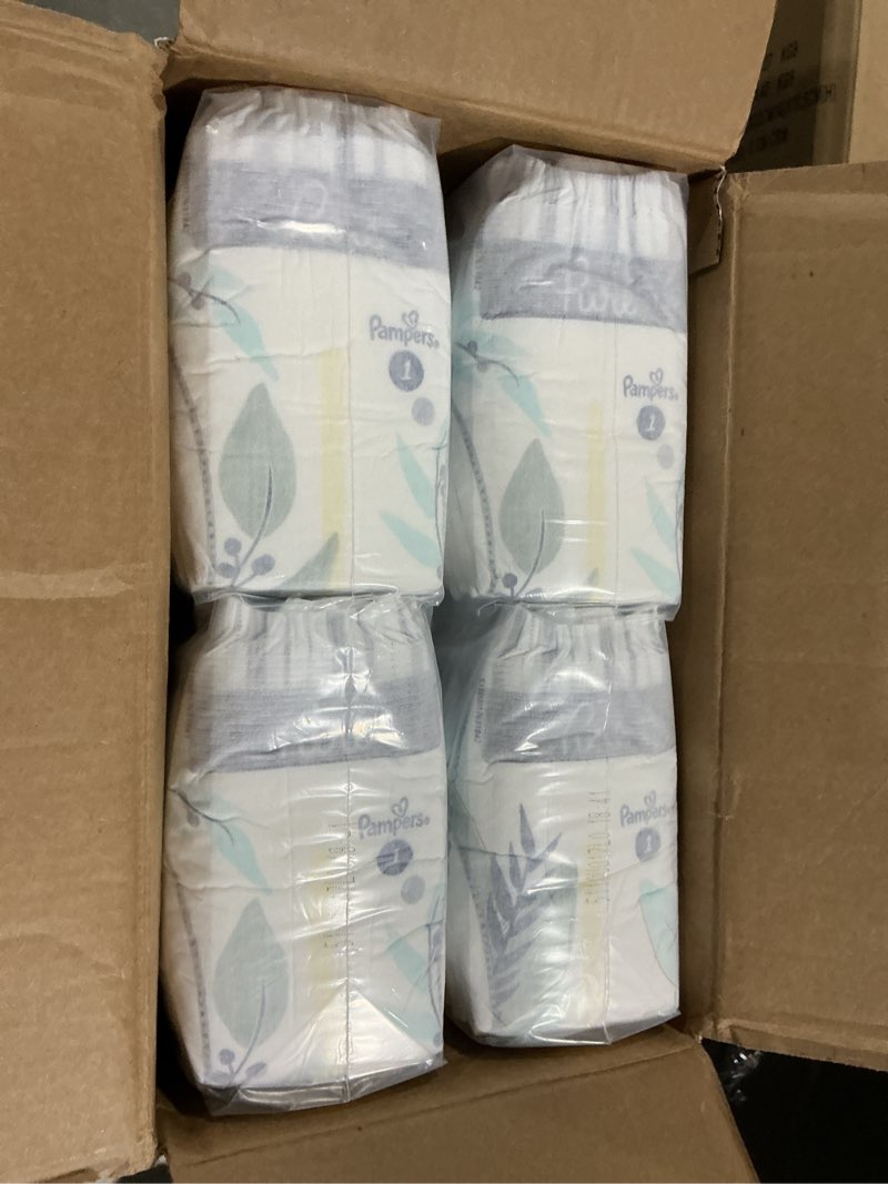 Condition photo showing New/Like New for pampers pure protection diapers pack size 1 - 132 ct