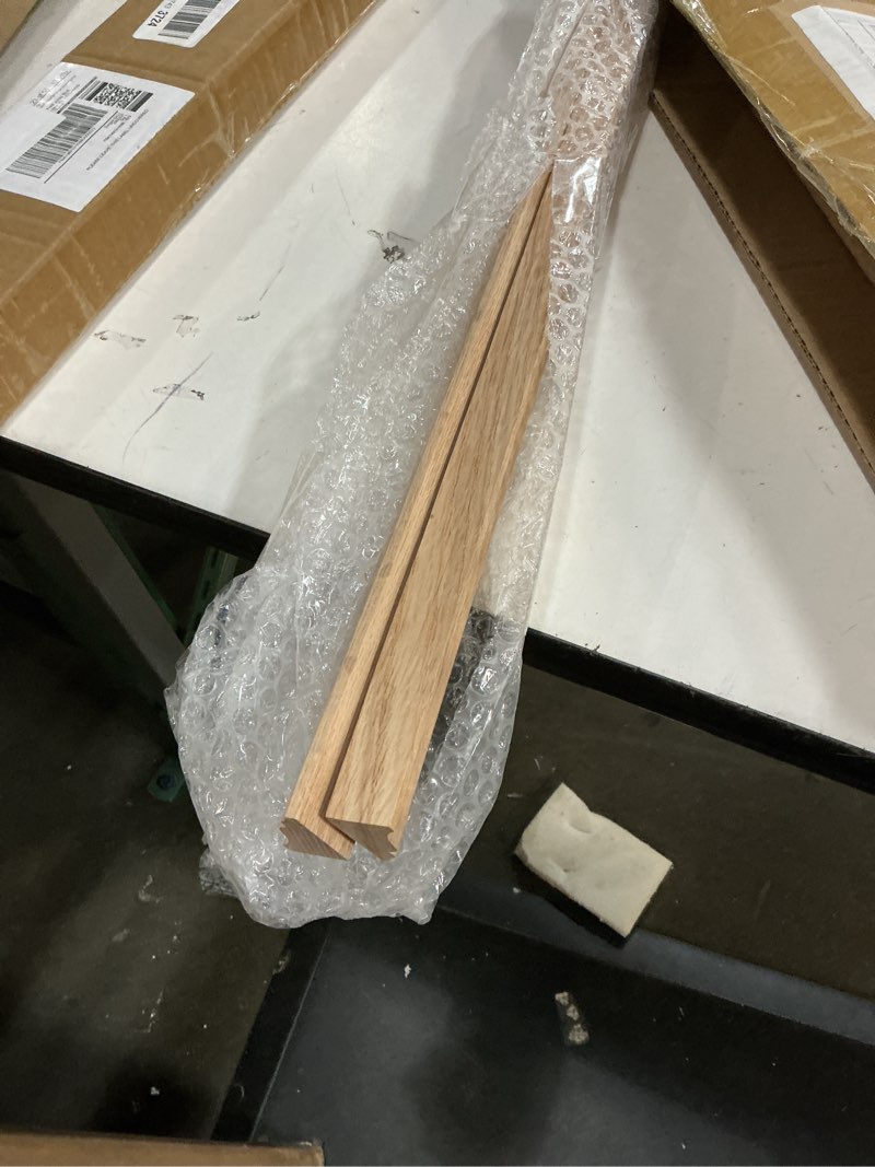 Condition photo showing Good Condition for doublefill 2 pack solid red oak crown molding trim, 1-3/8" h x 1" d x 47" l (94" total), real wood decorative ceiling trim for cabinets & furniture, unfinished & stainable, easy install solid wood crown moldings red oak 1-3/8'' × 1''