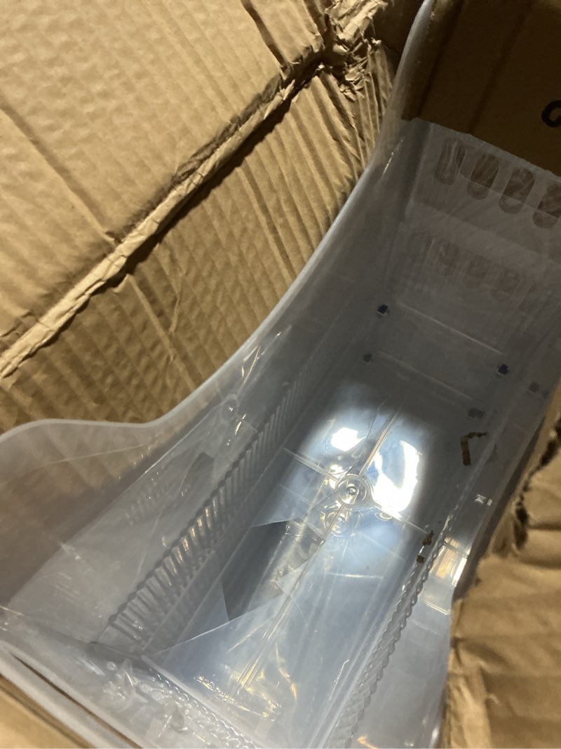 Condition photo showing Good Condition for Qunclay 6 Plastic Freezer Organizer Bins with Wheel Set Clear Tall Narrow Kitchen Pantry Organizer Snack Storage Containers for Office Refrigerator(10 x 13.3 x 5.5 Inches)