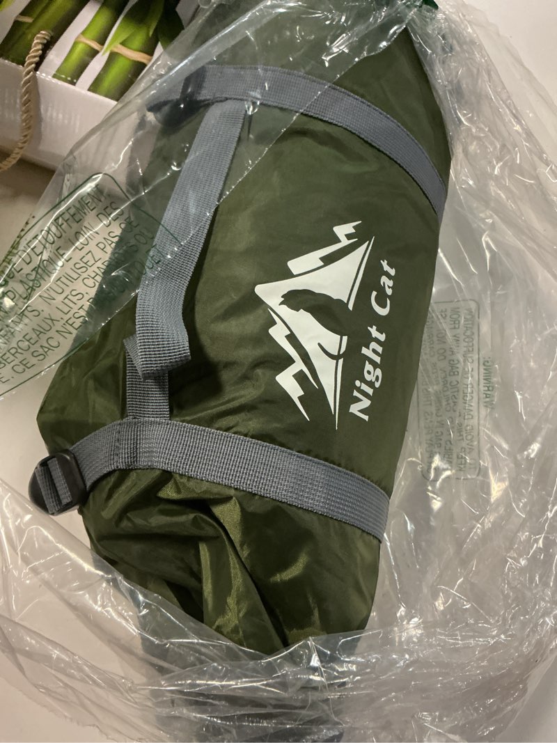 Condition photo showing Good Condition for night cat backpacking tent for one 1 to 2 persons lightweight waterproof camping hiking tent for adults kids scouts easy setup single layer 2.2x1.2m army green 1 person (7.0*3.8*3.6ft)