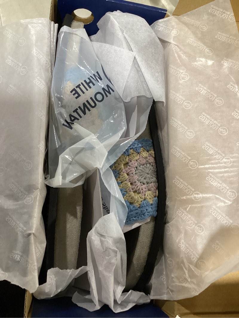 Condition photo showing Good Condition for WHITE MOUNTAIN Women's Maxim Macrame Slide Sandal, Dusty Teal/Lavender/Mult/Fab, 11 M